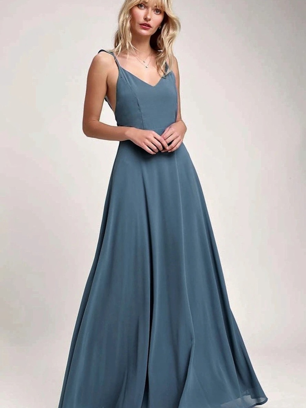 Lulus Celebratory Allure Powder Blue Pleated Backless Maxi Dress